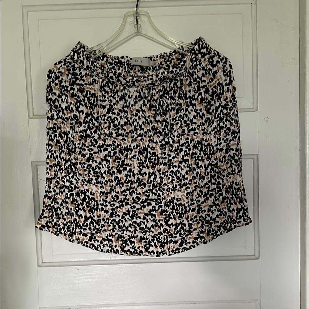 ICHI Leopard Print Skirt